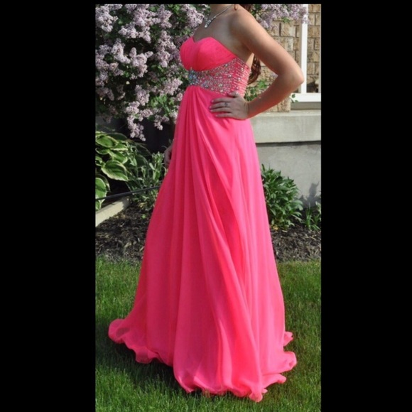 Blush Prom | Hot Pink Strapless Formal Dress - Picture 11 of 11